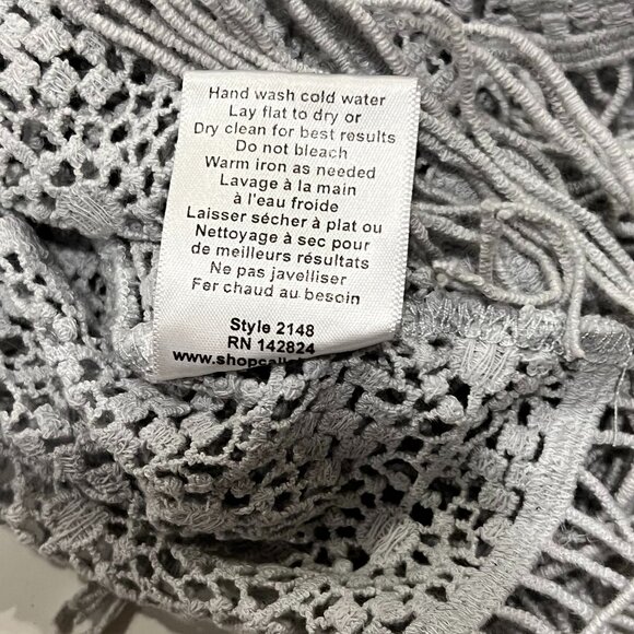 Anthropologie Callahan Crochet Fringe Maxi Dress, Pastel Blue, L - Picture 5 of 6